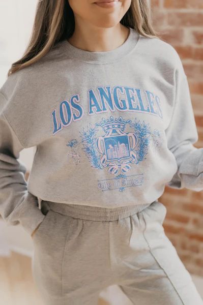 Heather Grey Los Angeles Graphic Sweatshirt | She Is Boutique