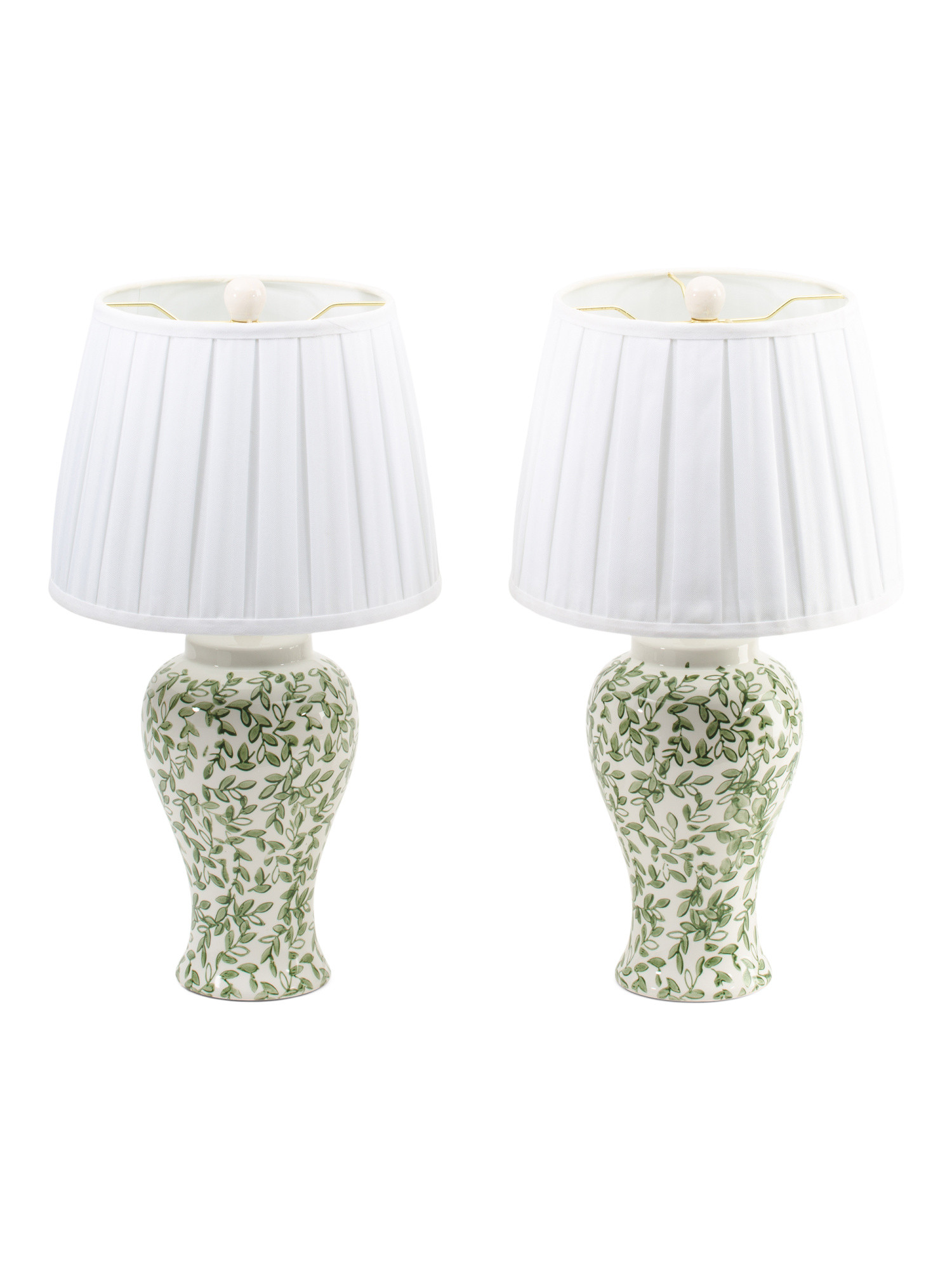 2pk 22in Pattern Ceramic Table Lamps With Pleated Shades | Home | Marshalls | Marshalls