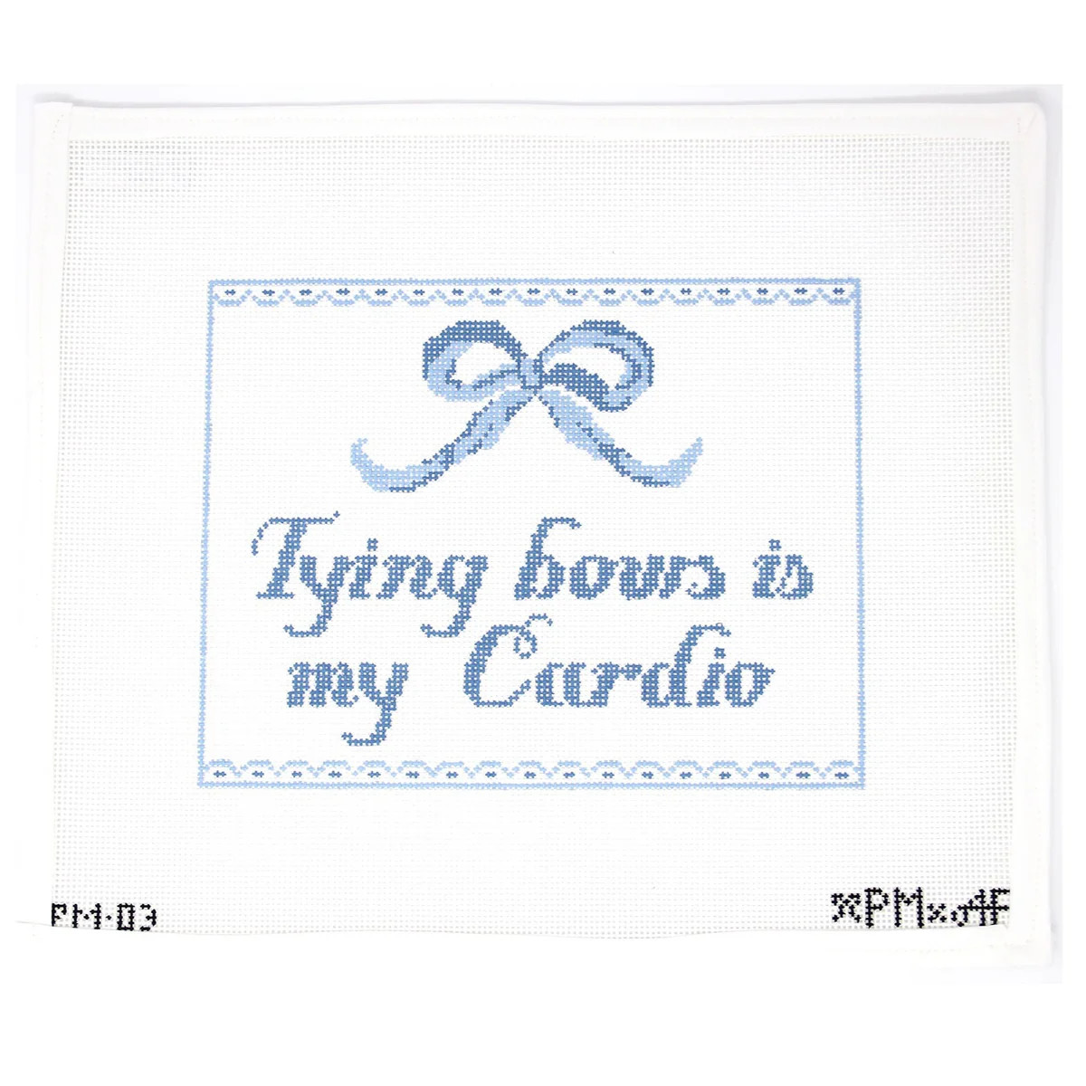 Tying Bows Blue | Greystone Needlepoint