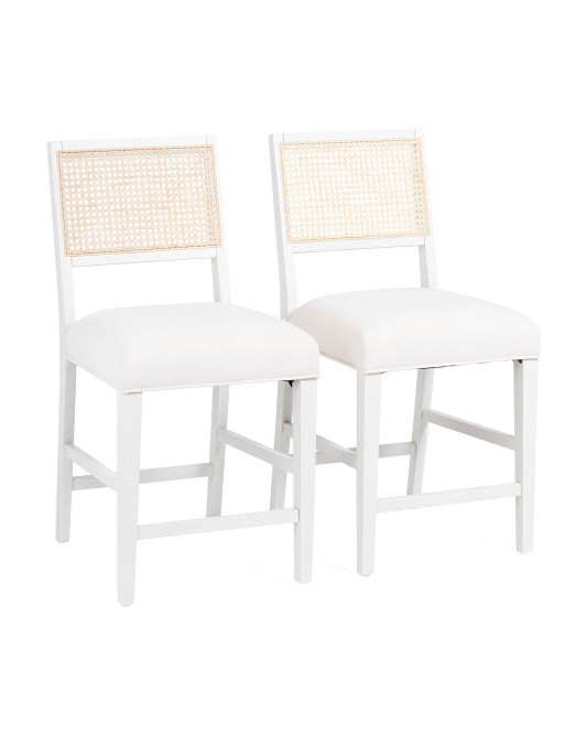Set Of 2 20x39 Cane Back Counter Stools | TJ Maxx