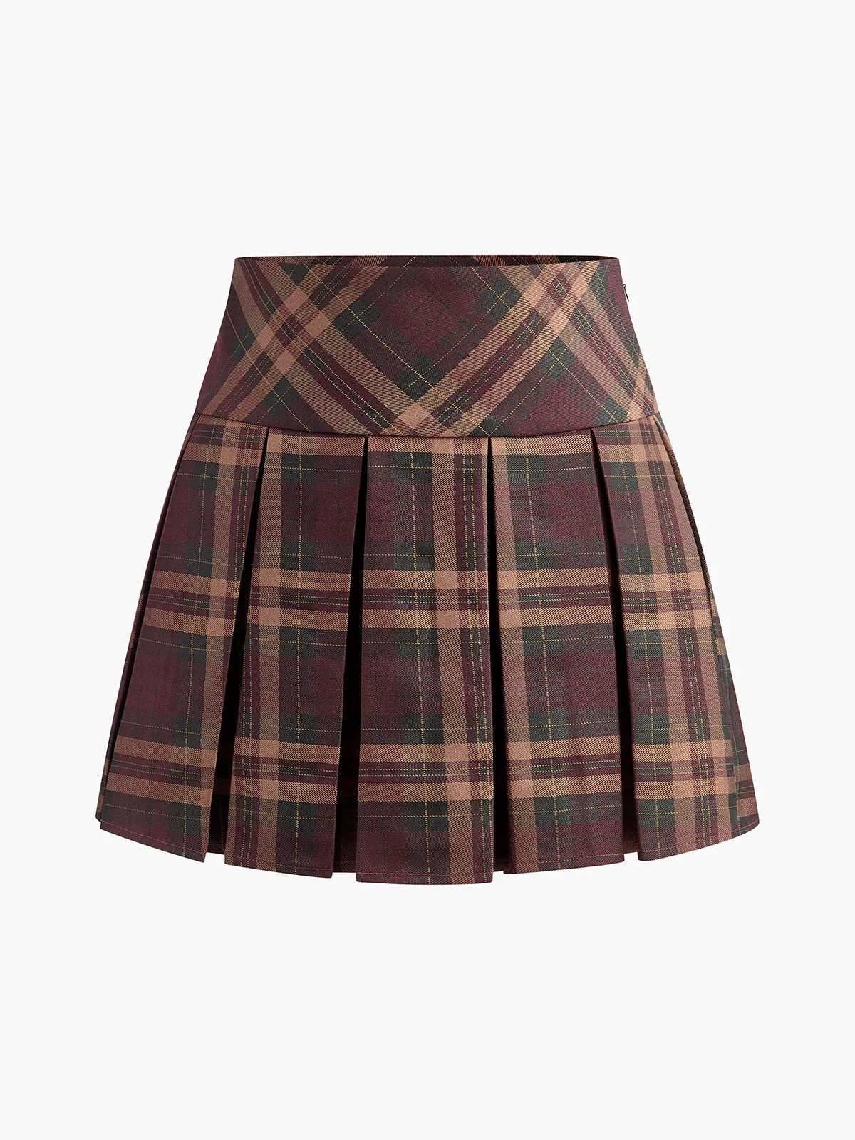 Checked Pleated Mini Skirt | Commense