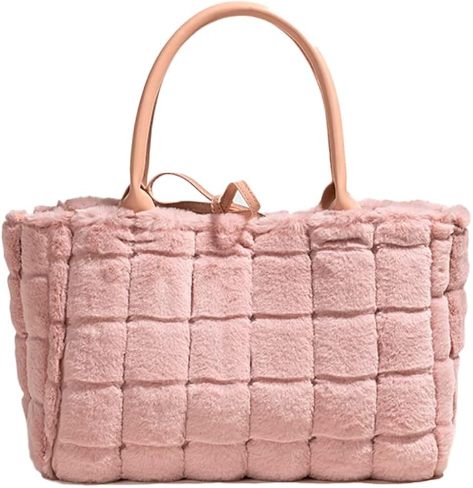 Fluffy Tote Bags Set Forest Furry Fleeced Purse Plush Handbag Soft for Women Winter Fall | Amazon (US)