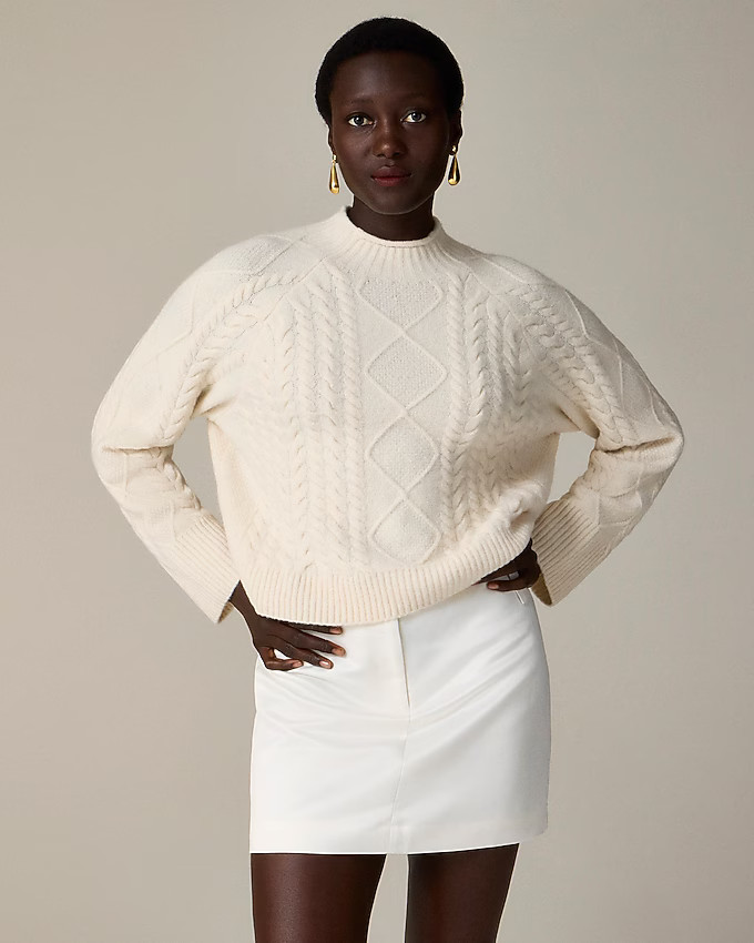 Cable-knit Rollneck™ sweater in Supersoft yarn | J. Crew US