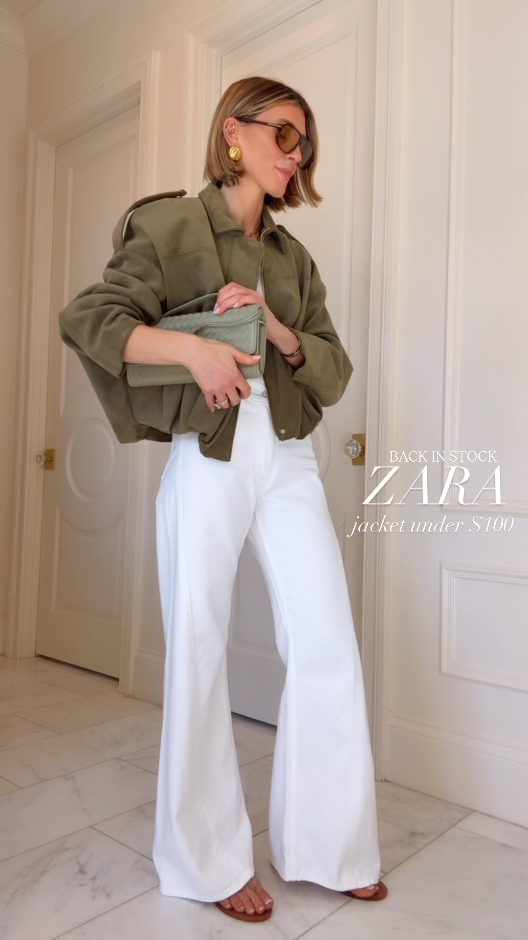 The viral Zara jacket is back in stock! I'm wearing size small fits tts