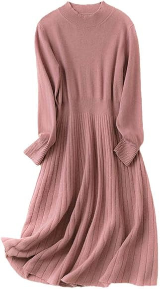Loose Women Long-Style Dress Cashmere Pullovers Strip Drawing Style Sleeve Wool Knitting Jumpers | Amazon (UK)