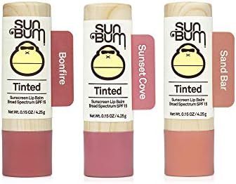 Sun Bum SPF15 Tinted Lip Balm Bonfire + Sunset Cove + Sand Bar (3 pcs) | Amazon (US)