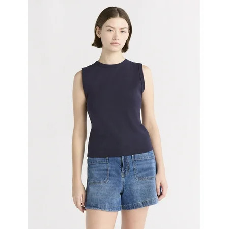 Free Assembly Women's Crew Shell Tank, Sizes XS-XXL | Walmart (US)