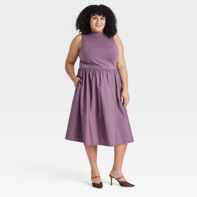 Women's Knit Midi A-Line Dress - Ava & Viv™ | Target