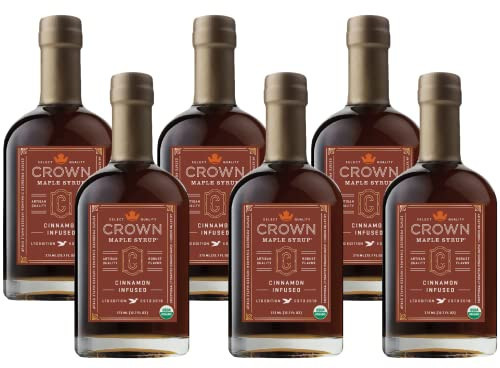 Crown Maple Cinnamon Infused Maple Syrup, 12.7 Fl Oz, (Pack of 6), Pancakes, Flavor Cocktails, Sticky Buns, Waffles, Certified Organic | Amazon (US)