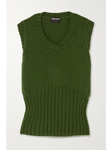 TOM FORD - Ribbed Wool Tank - Green | NET-A-PORTER (US)