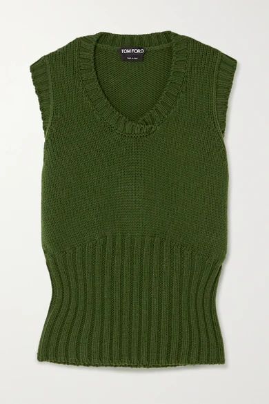 TOM FORD - Ribbed Wool Tank - Green | NET-A-PORTER (US)