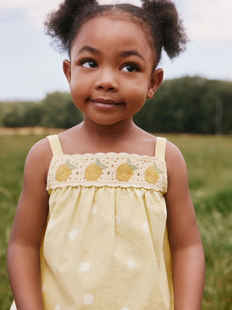 Lemon Yellow Spot Crochet Top And Short Set (3mths-7yrs) | Next US