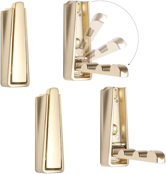 4PCS Folding Coat Hooks, Zinc Alloy Heavy Duty Foldable Hooks Foldable Wall Hooks Coat Hooks Indi... | Amazon (US)