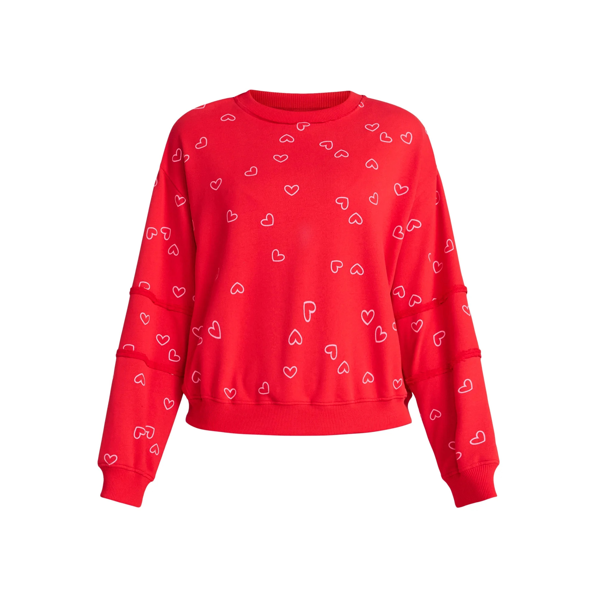 Valentine's Day Women's Love Scatter Graphic Fleece Top from Way to Celebrate, Sizes S-XXXL | Walmart (US)