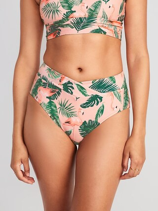 Matching High-Waisted Cross-Front Bikini Swim Bottoms for Women | Old Navy (US)
