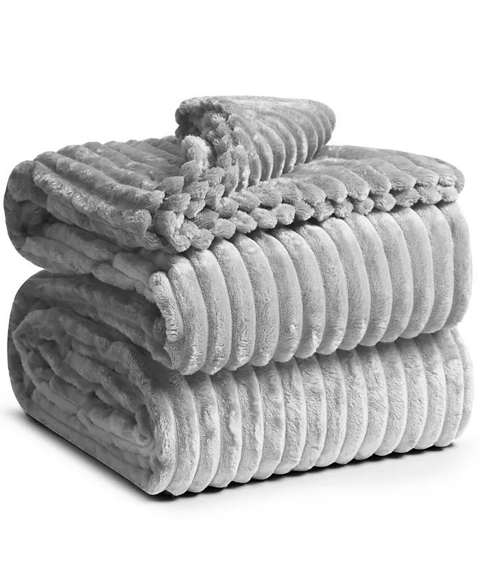 Nestl Cut Plush Lightweight Super Soft  Luxury Bed Throw Blanket | Macys (US)