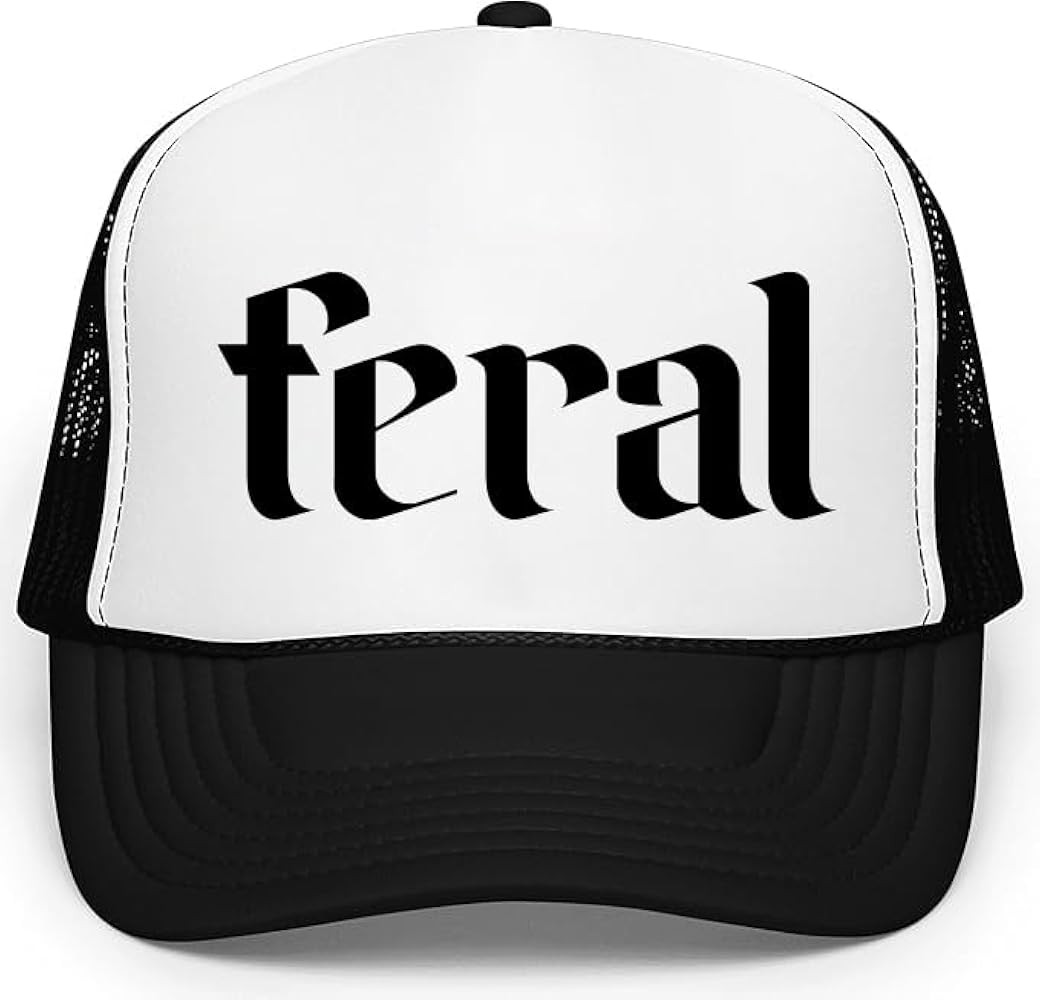 Feral Trucker Hat for Men and Women - Funny for Him Her Snapback Hat - Unisex Polyester Mesh Adju... | Amazon (US)