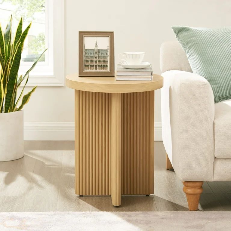 Better Homes & Gardens Lillian Fluted End Table, Natural Pine Finish | Walmart (US)