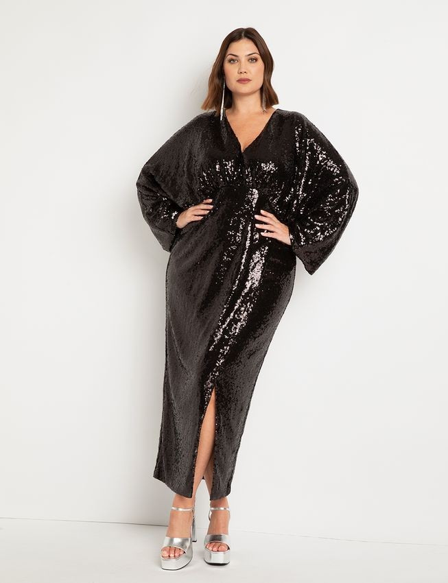 Dolman Sleeve Sequin Dress | Eloquii