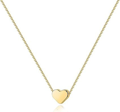 PAVOI Collar de corazón chapado en oro de 14 quilates con circonita cúbica | Bonitos collares c... | Amazon (US)