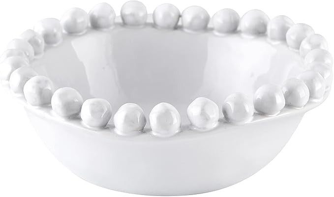 Santa Barbara Design Studio Table Sugar Beaded Ceramic Bowl, Small, White | Amazon (US)