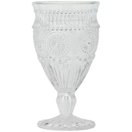 The Pioneer Woman Adeline Embossed 12oz Footed Glass Goblets, Set of 4 | Walmart (US)