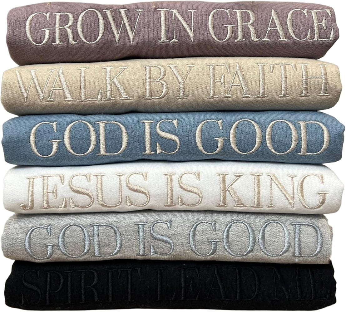Personalized Embroidered Christian Sweatshirt, Custom Jesus Hoodie, Religious Bible Verse Crewnec... | Amazon (US)