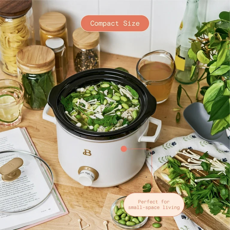 Beautiful 2-Pack 2qt Slow Cooker, Thyme, White Icing by Drew Barrymore | Walmart (US)