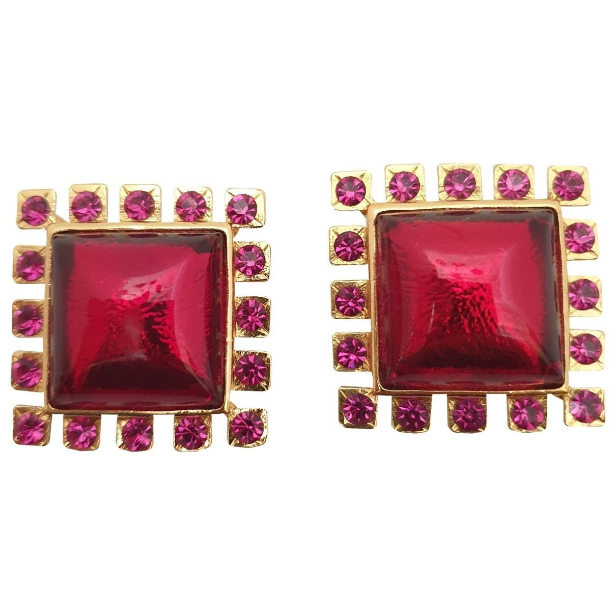 Yves Saint Laurent Red Glass Earrings for Women | Vestiaire Collective (Global)
