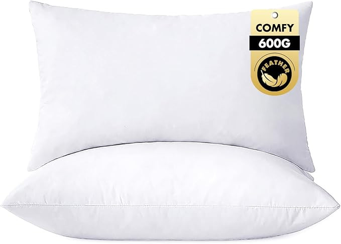 MIULEE 12x20 Pillow Inserts, Set of 2 Down Feather Throw Pillows for Couch Sofa Bed, Decorative F... | Amazon (US)