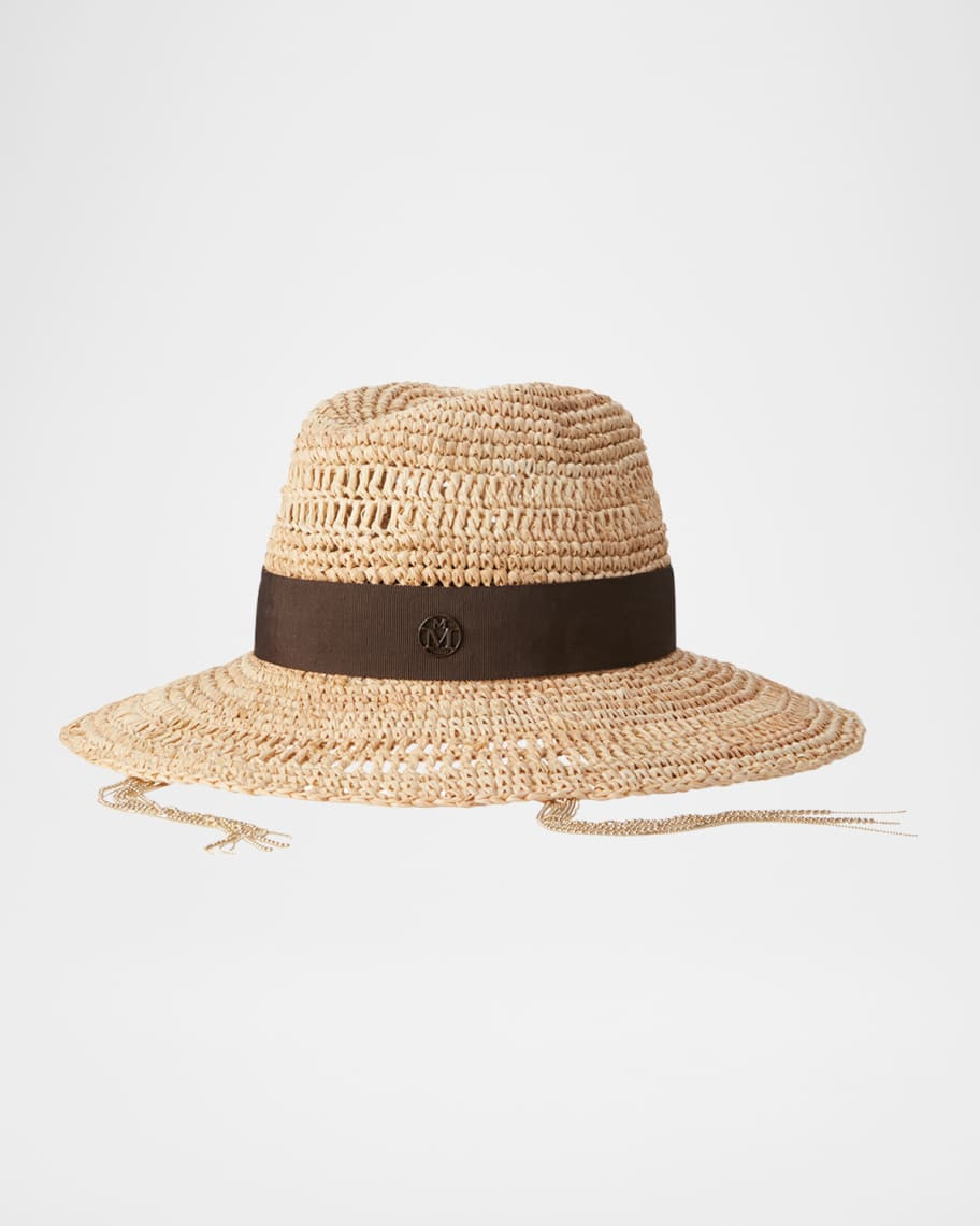 Maison Michel Kate Crochet Chain Fedora Hat | Neiman Marcus