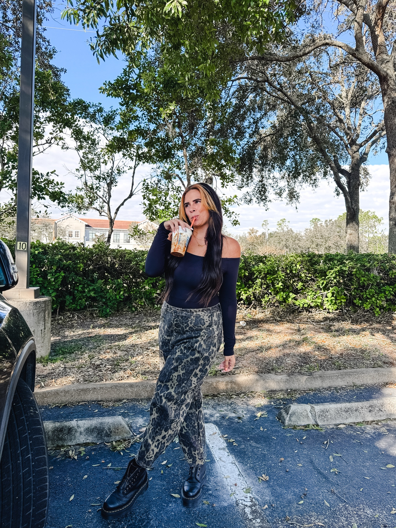 Obsessed with this fall outfit! The leopard print barrel jeans paired with the off the shoulder top gives it just the right amount of trendy vibes with fall feels. 

Sizing details: 
•top is a size M 
•barrel jeans are a size L (could go down to a M) 
•shoes are an 8.5 

#LTKStyleTip #LTKMidsize #LTKSeasonal