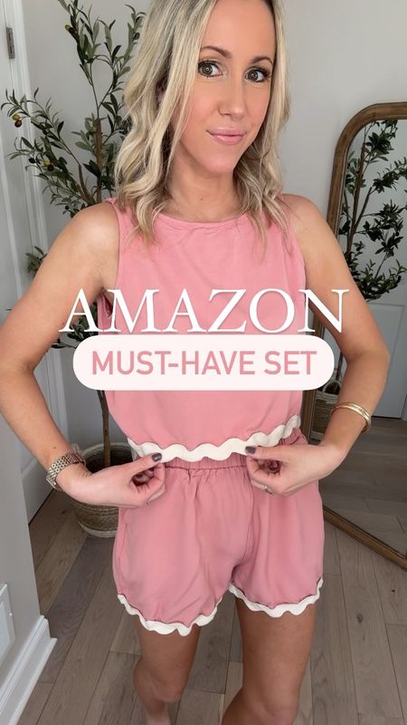 Amazon Must-Have Set 🚨on sale! Loving this two piece set for the spring and summer! Wear together or separately! Available in 13 colors! Wearing pink in small, fits tts. 

#vacationoutfit #springoutfit #summeroutfit #datenight #twopieceoutfit #twopieceset #matchingset #amazonset #amazonoutfit

#LTKsalealert #LTKfindsunder50 #LTKVideo
