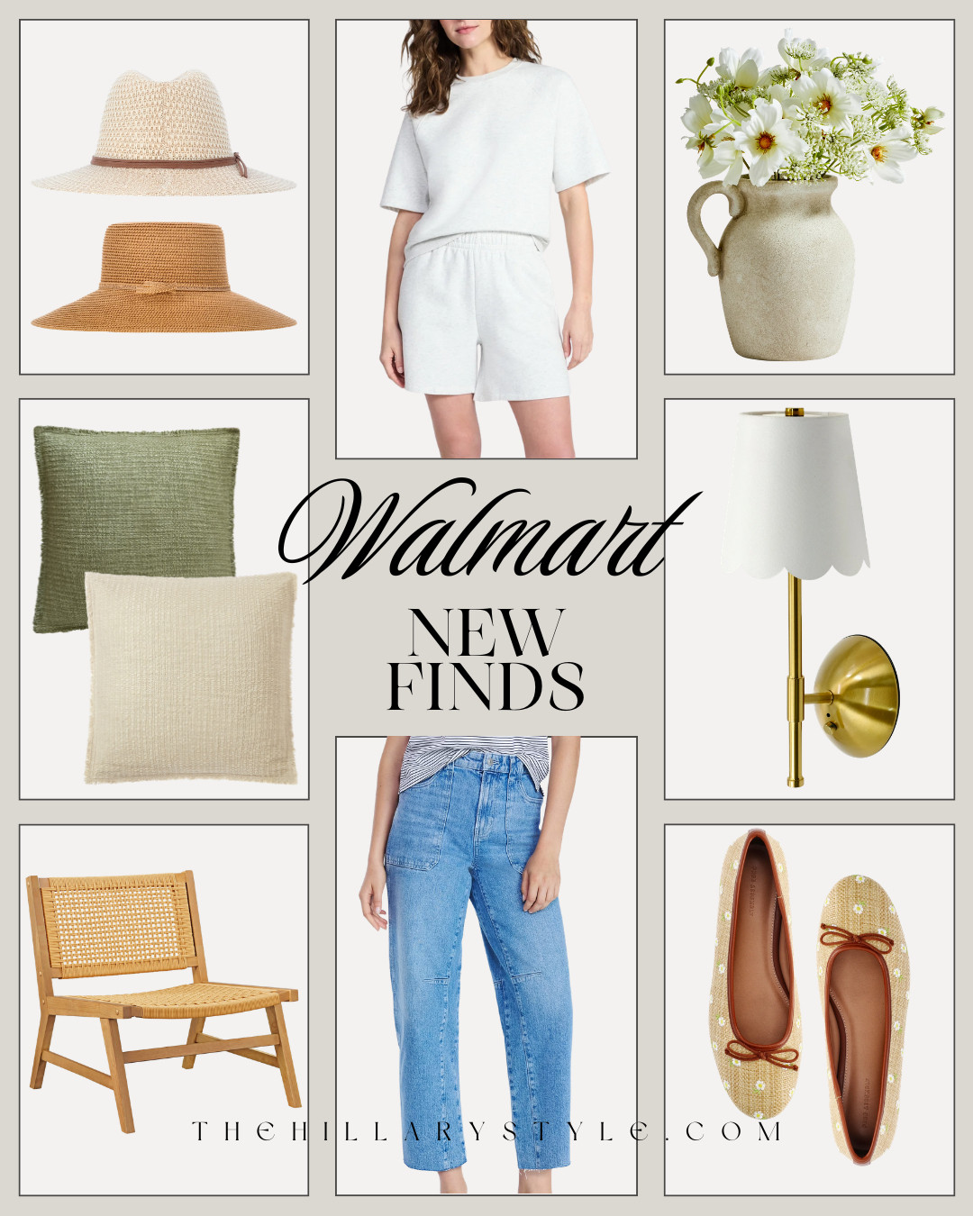 Walmart New Finds: Spring 2026 Home & Fashion
Refresh your space and wardrobe with these stunning new arrivals from Walmart. This curated collection features elevated, modern organic pieces at an attainable price point. We are loving the mix of textures, from the woven rattan accent chair and scallop brass sconce to the floral embroidered ballet flats and versatile wide-leg denim. Whether you’re looking for the perfect straw sun hat, a cozy lounge set, or a textured ceramic vase to brighten your home, these finds bring a touch of quiet luxury to your everyday style. 

 #TheHillaryStyle #WalmartFinds #WalmartHome #WalmartStyle #SpringFashion2026 #ModernOrganic #QuietLuxury #HomeRefresh #AffordableStyle #TrendingNow #TargetStyle #LTKhome #LTKstyletip #ModernFarmhouse #SpringOOTD 

#LTKootd #LTKSeasonal #LTKHome
