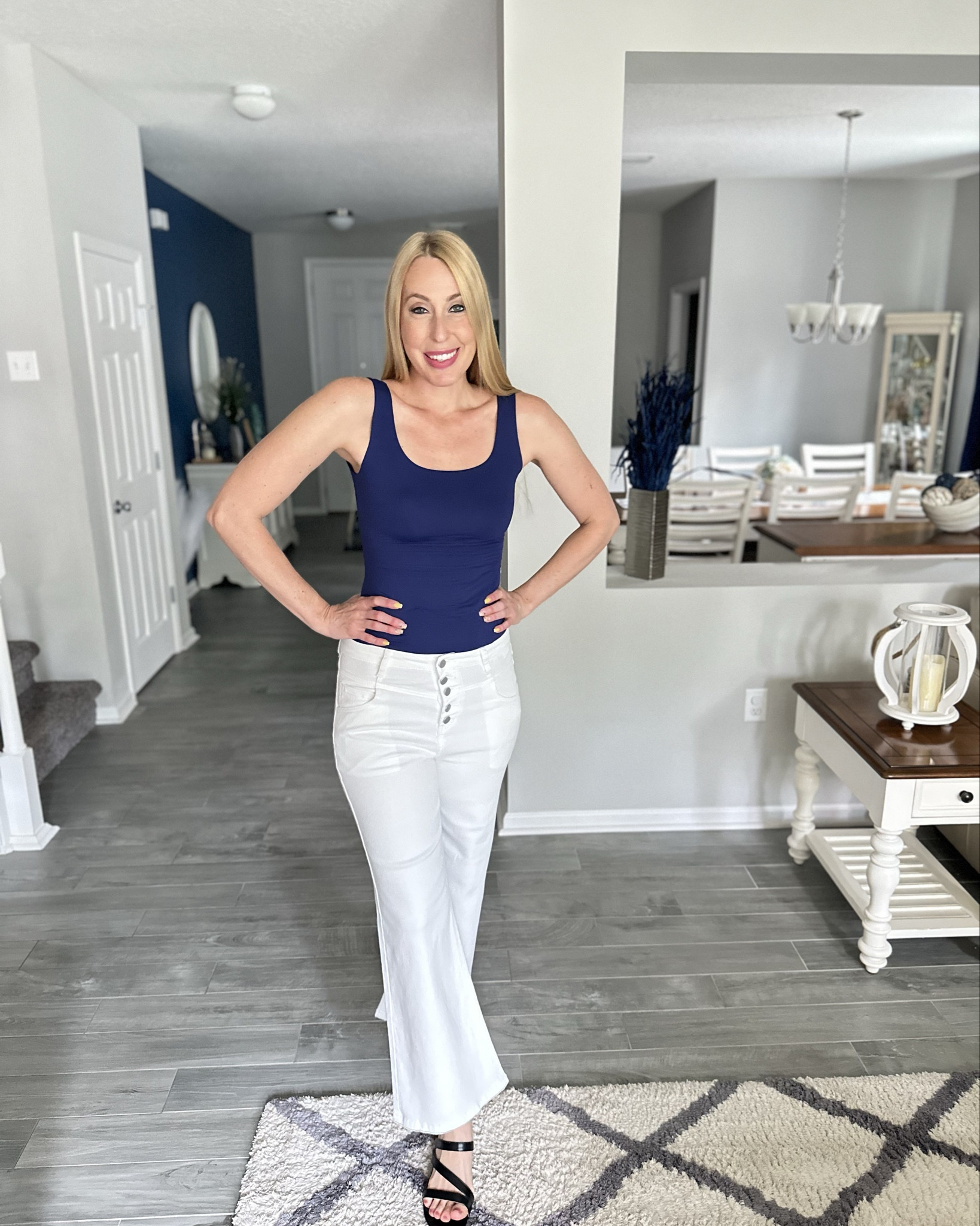 White denim
🤍 I love how stretchy these pants are and the button up fly is so cute 
🤍 wearing size 6 

#LTKFindsUnder100 #LTKStyleTip #LTKFindsUnder50