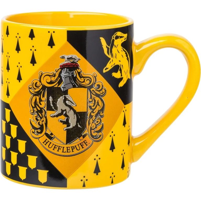 Silver Buffalo Harry Potter Hufflepuff House Crest Ceramic Mug, 14 Ounces - Walmart.com | Walmart (US)
