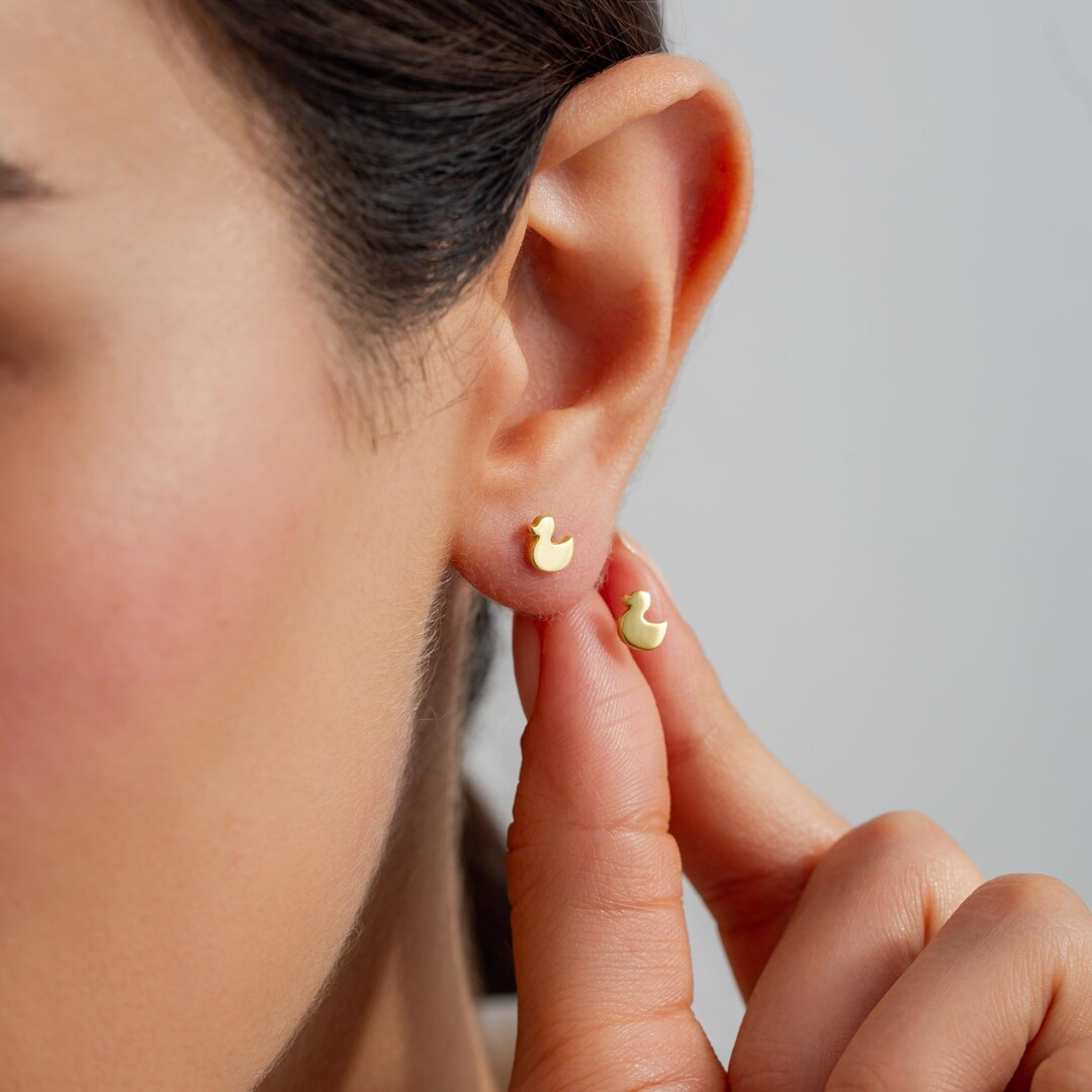 Duck Earrings, Christmas Gift for Her, Cute Duck Jewelry, Duck Studs, Duck Lover Earrings, Duck L... | Etsy (US)