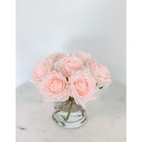 Real Touch Pink Rose Floral Arrangement-Rose Flowers Arrangement-Roses Arrangement-Real Silk Arrange | Etsy (US)