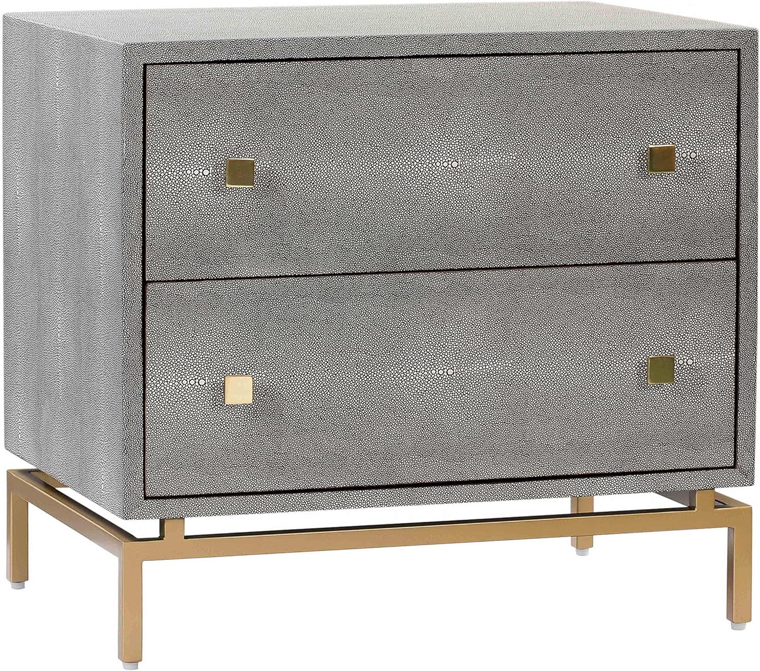 TOV Furniture Pesce Shagreen Modern Textured 2 Drawer Bedroom Nightstand, 25" Grey | Amazon (US)