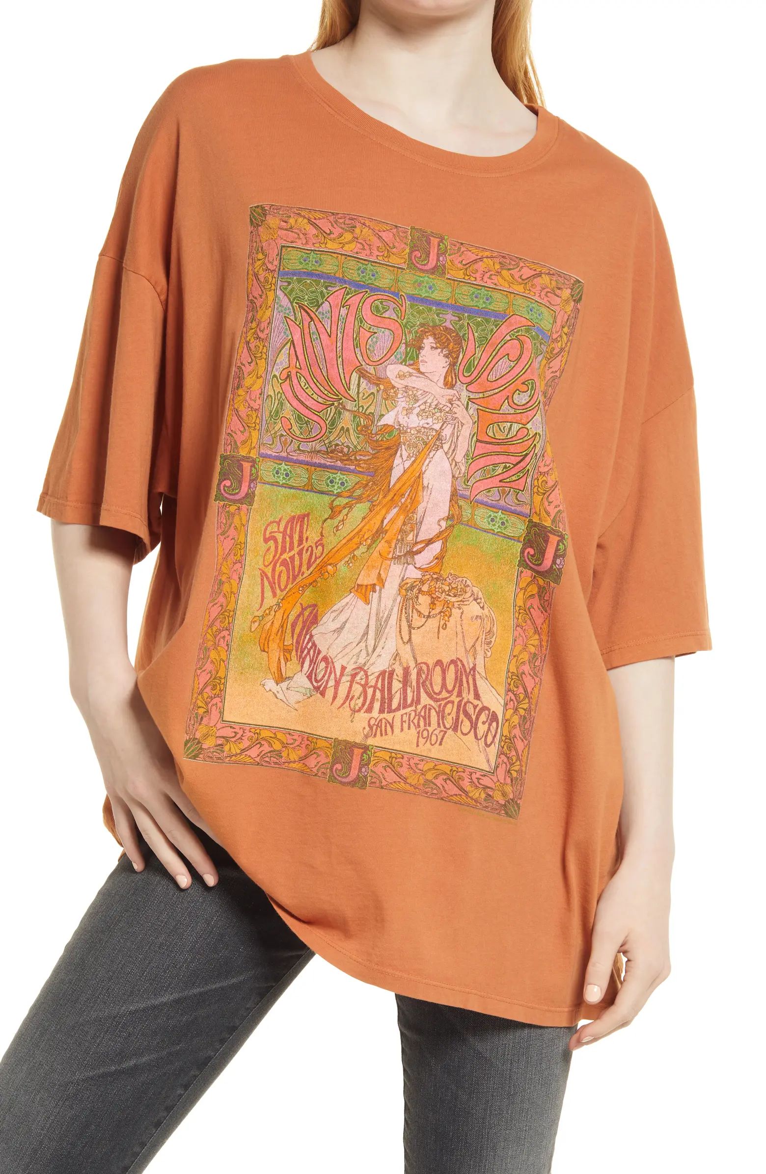 Janis Joplin Avalon Ballroom Oversize Cotton Graphic Tee | Nordstrom