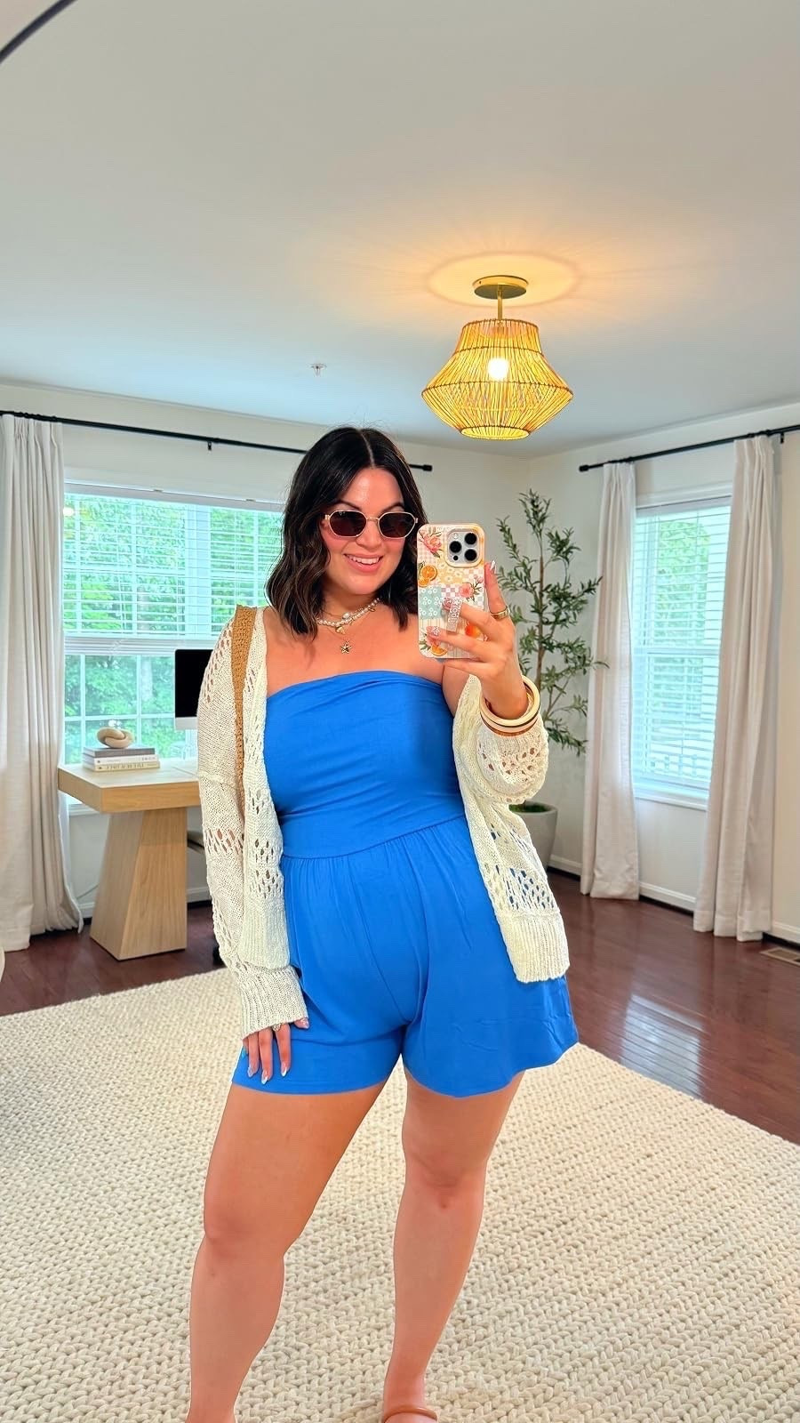 Midsize summer outfit! 
Romper, cardigan, & bra : size xl