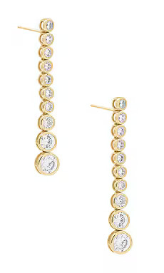 SHASHI Bezel Diamond Drop Earring in Gold from Revolve.com | Revolve Clothing (Global)