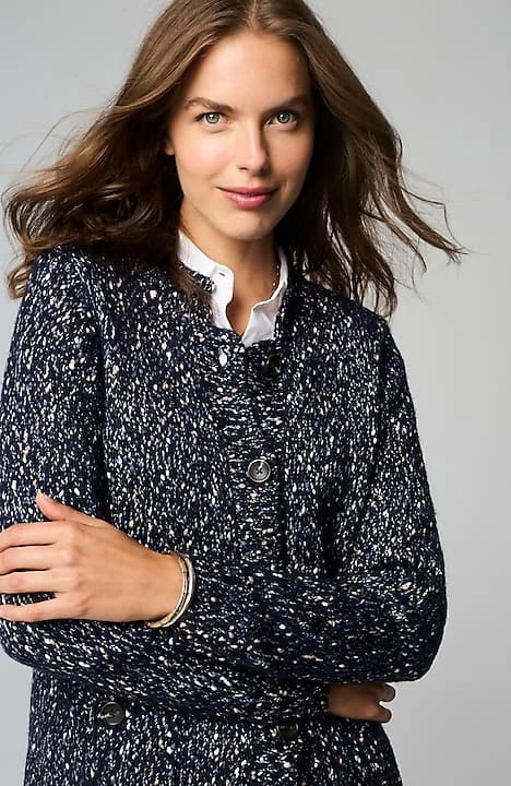 Mixed-Tweed Cardi | J. Jill