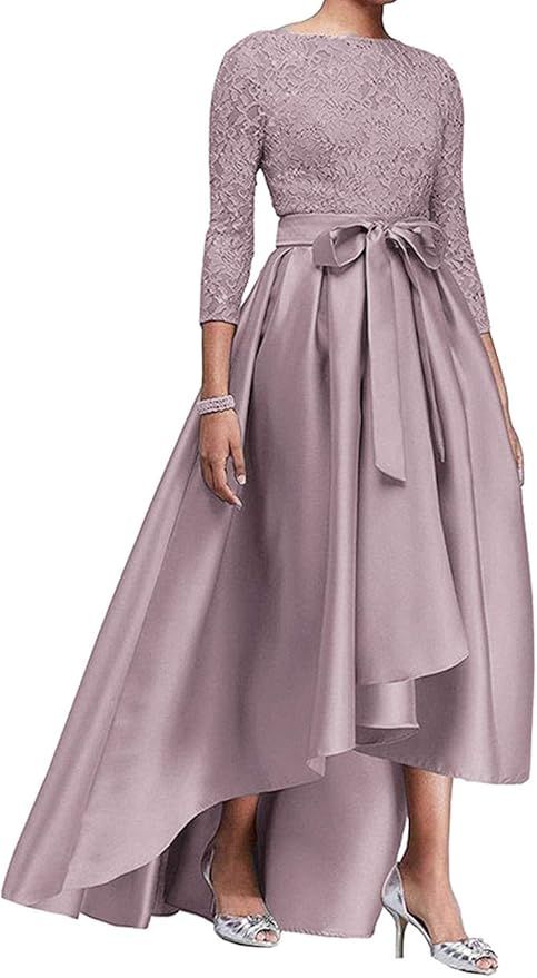 High Low Mother of The Bride Dresses Lace Evening Formal Dress 3/4 Sleeve Plus Size for Wedding G... | Amazon (US)