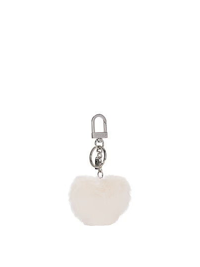 Faux-Fur Heart Keychain Charm, Beige, One Size - Women's Small Accessories - PINK | Victoria's Secret (US / CA )
