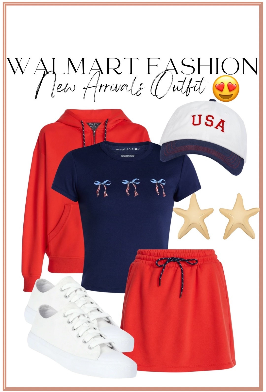 Okay this patriotic Walmart outfit is TOO cute ❤️🤍💙 Perfect for Memorial Day, Fourth of July, summer vacations, lake days, or just a comfy casual everyday look! The red athletic skort set paired with the bow graphic tee and USA hat is sporty, fun, and so easy to wear 🙌🏻

I love finding affordable patriotic outfits that are still stylish and comfy enough for real life 👏🏻 Walmart fashion has been SO good with all the cute summer athleisure lately!

#WalmartFashion #PatrioticStyle #FourthOfJulyOutfit #MemorialDayStyle #USAStyle #SummerAthleisure #WalmartFinds #CasualStyle #AthleisureOutfit #SummerOutfit #AffordableFashion #WalmartStyle #EverydayStyle #CuteAndComfy #SummerFashion #OOTD #PatrioticOutfit #RedWhiteAndBlue #FashionFinds #WalmartNewArrivals

#LTKootd #LTKmomlife #LTKPetite
