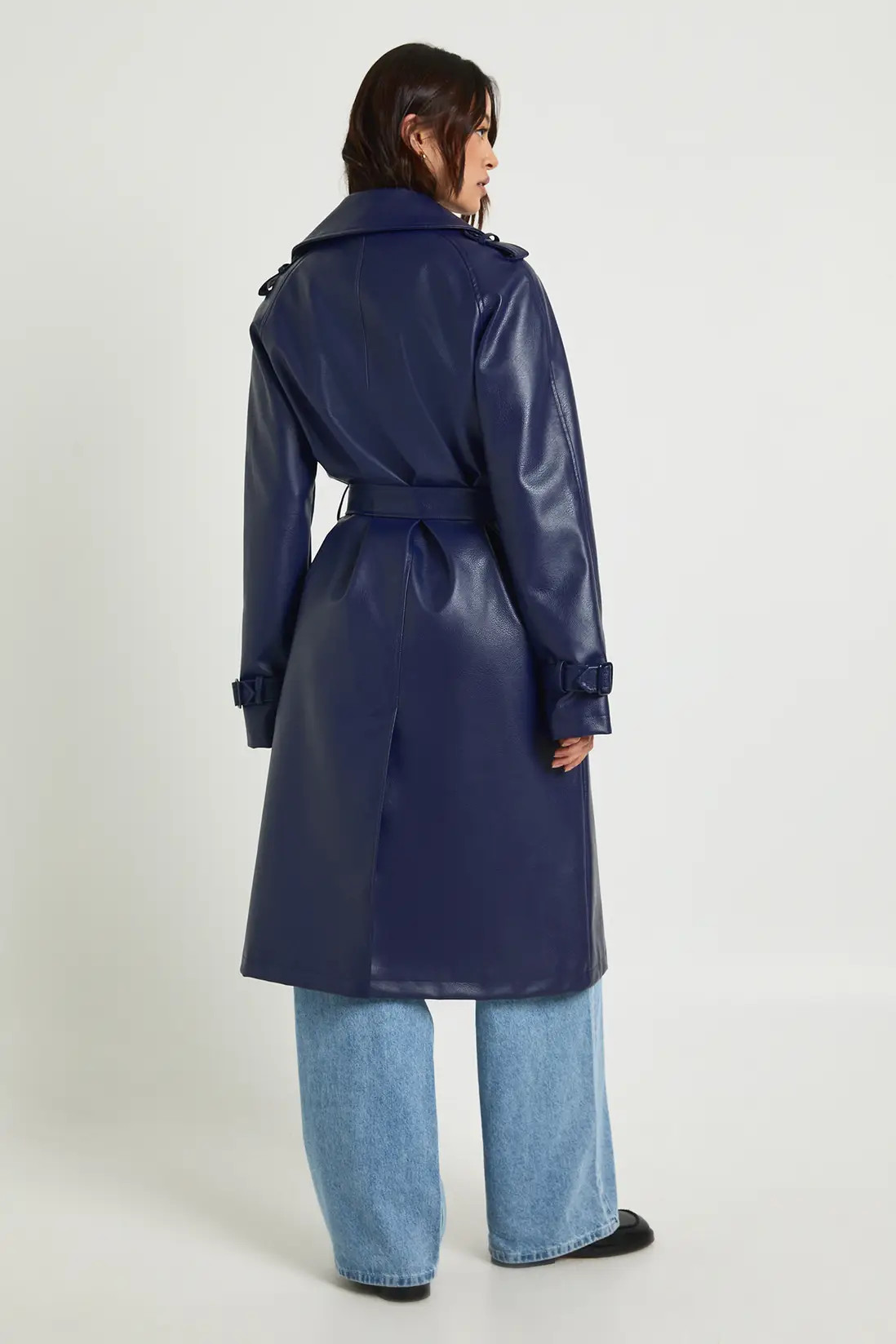 Tall Faux Leather Trench Coat | Nasty Gal US