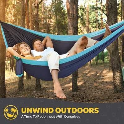 Durable Hammock 500 Lb Capacity, Nylon Camping Hammock Chair - Double Or Single Sizes W/Tree Straps And Attached Carry Bag - For Travel/Backpacking/Be | Wayfair North America