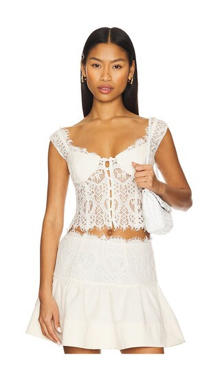 Doily Lace Top in Cream | Revolve Clothing (Global)