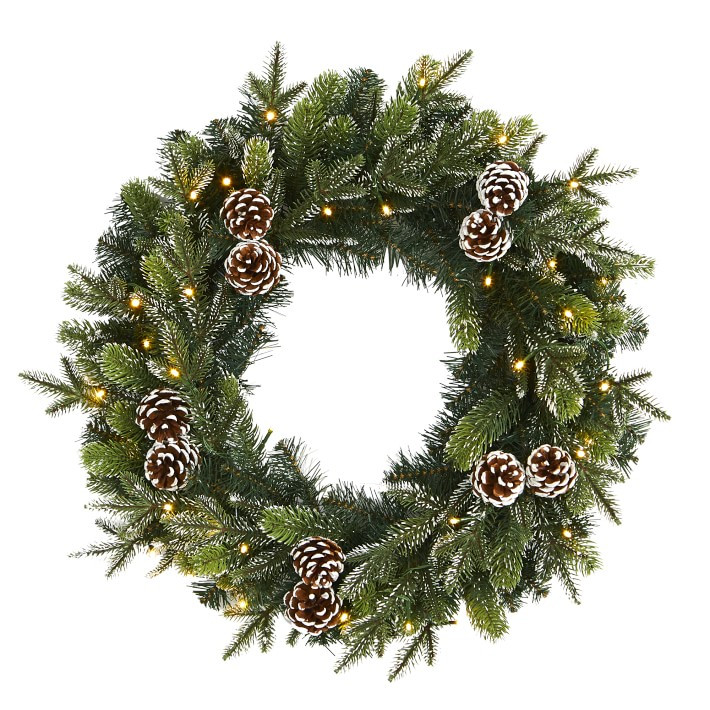 Snowed Pinecone Faux Christmas Wreath, 24" | Williams-Sonoma